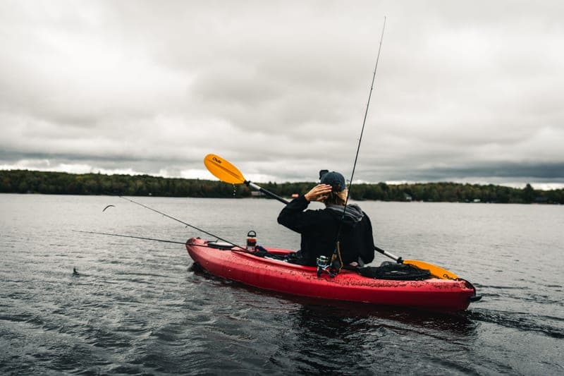 The seat and backrest inside a kayak cockpit